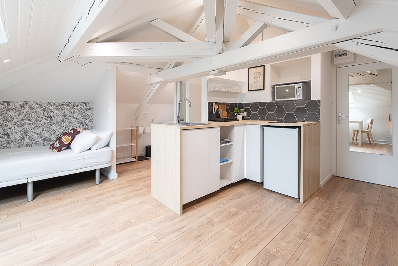 plan 3d Studio 25 m² dans les combles